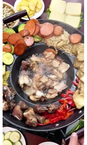 非遗传承炭火烙锅